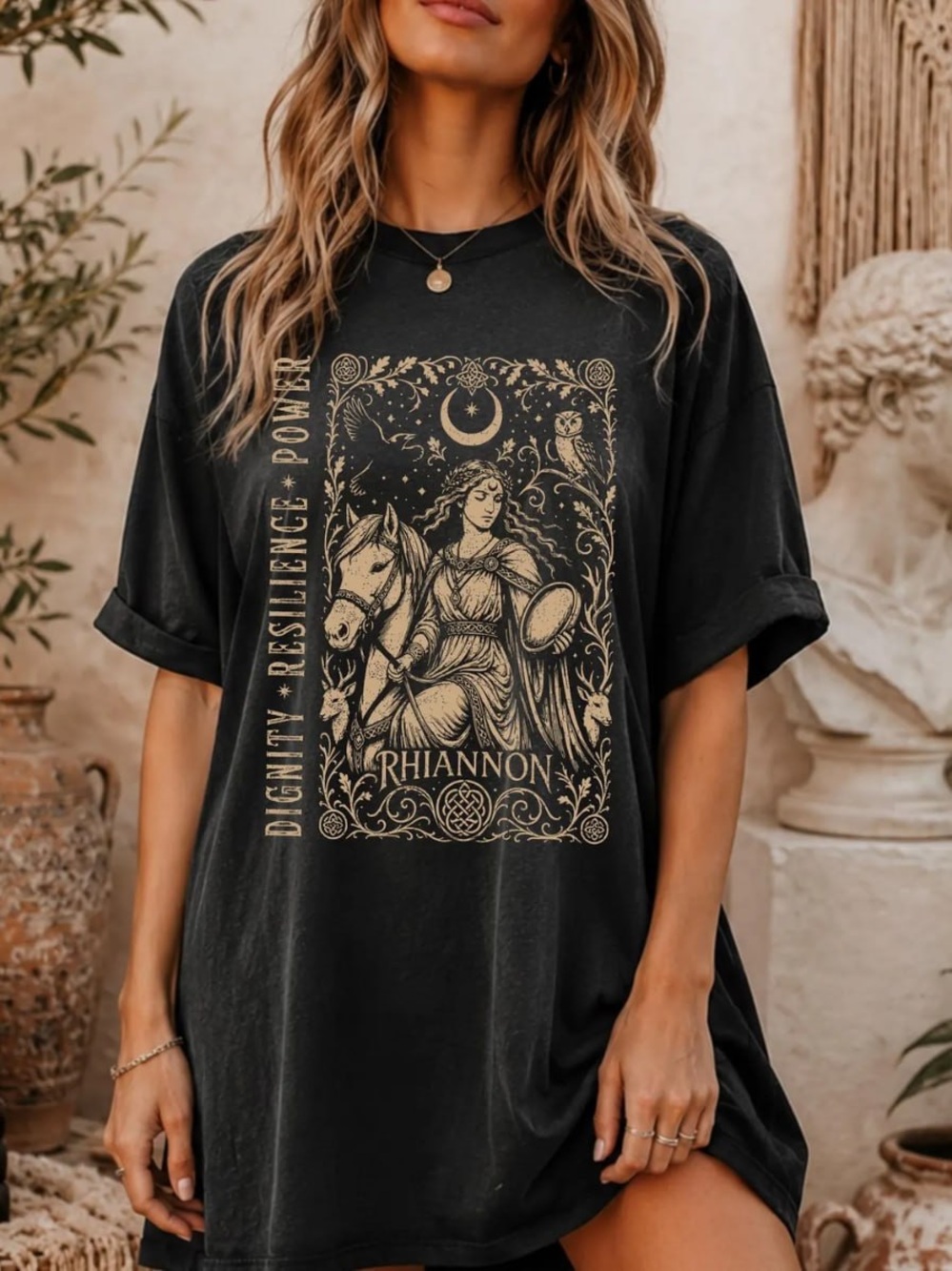 Black Short Sleeve Graphic Tee - Dignity Resilience Power